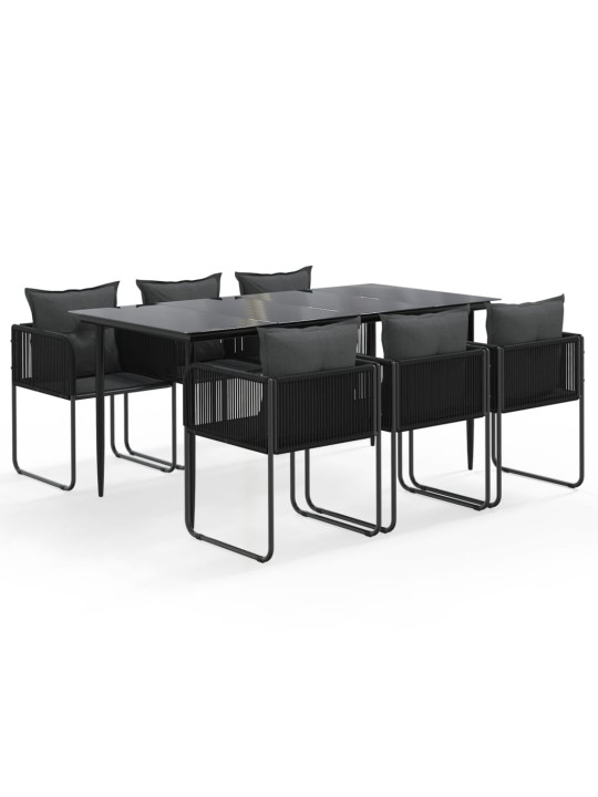 7-osaline aiamööbli komplekt, must
