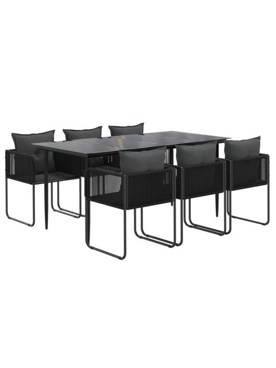 7-osaline aiamööbli komplekt, must