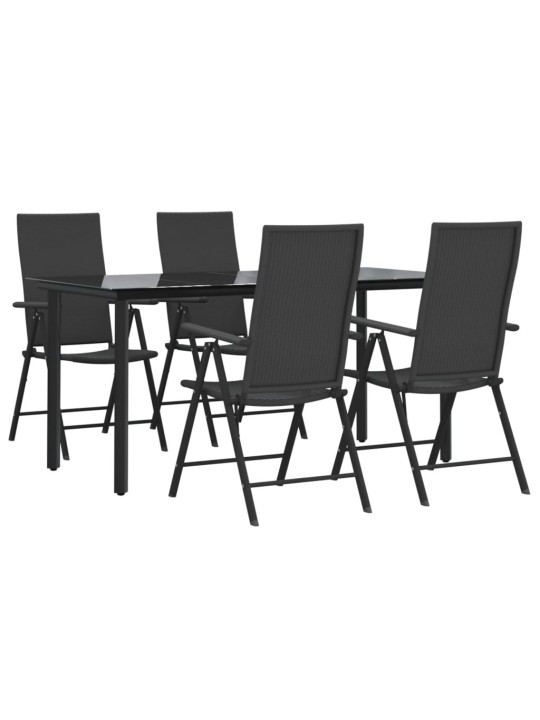 5-osaline aiamööbli komplekt, must, polürotang