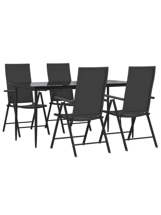 5-osaline aiamööbli komplekt, must, polürotang