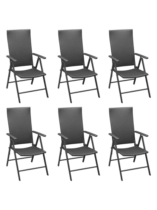 7-osaline aiamööblikomplekt, must, polürotang