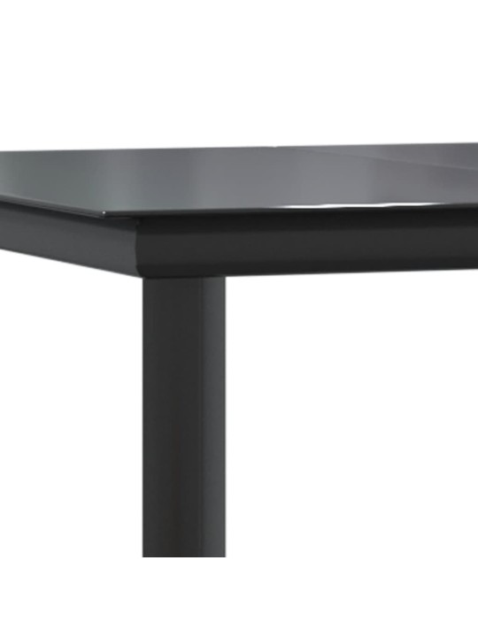 5-osaline aiamööbli komplekt, must, pvc-rotang