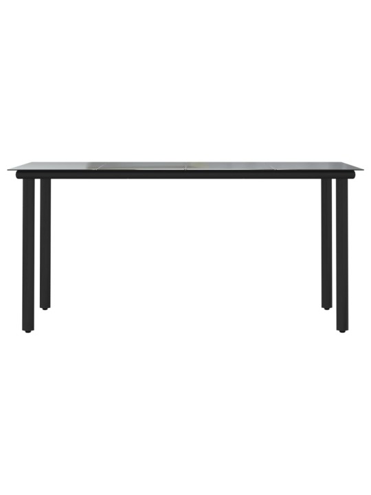 5-osaline aiamööbli komplekt, must, pvc-rotang