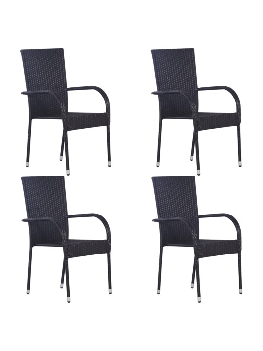 5-osaline aiamööbli komplekt, must, polürotang