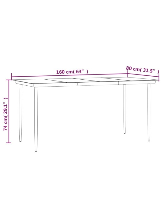 7-osaline aiamööblikomplekt, hall, polürotang