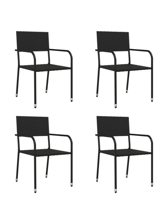 5-osaline aiamööbli komplekt, must, polürotang