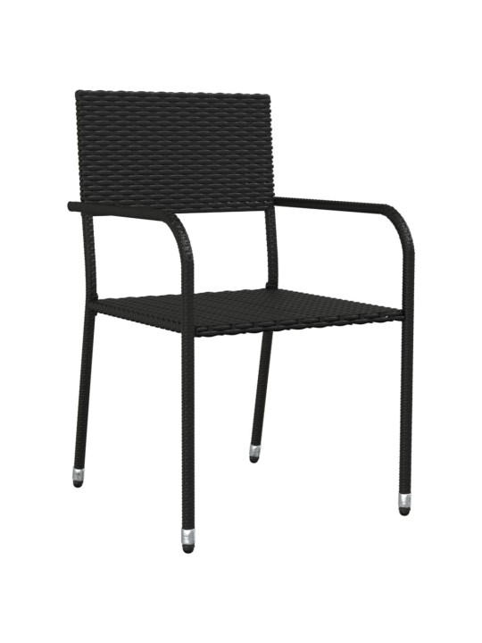 5-osaline aiamööbli komplekt, must, polürotang