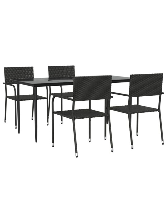5-osaline aiamööbli komplekt, must, polürotang