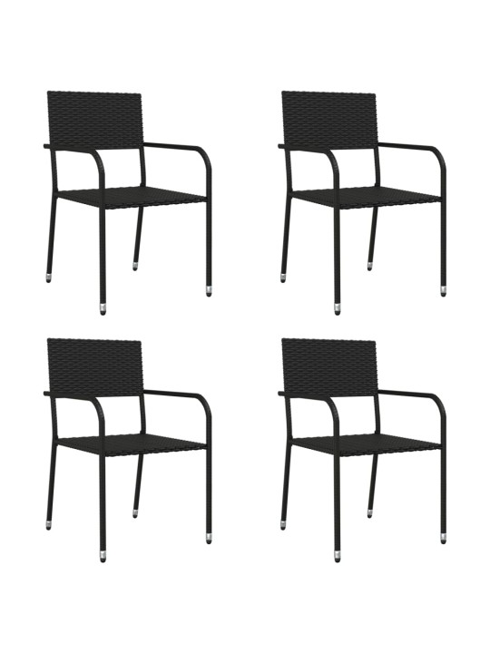 5-osaline aiamööbli komplekt, must, polürotang