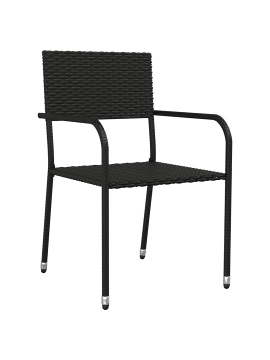 5-osaline aiamööbli komplekt, must, polürotang