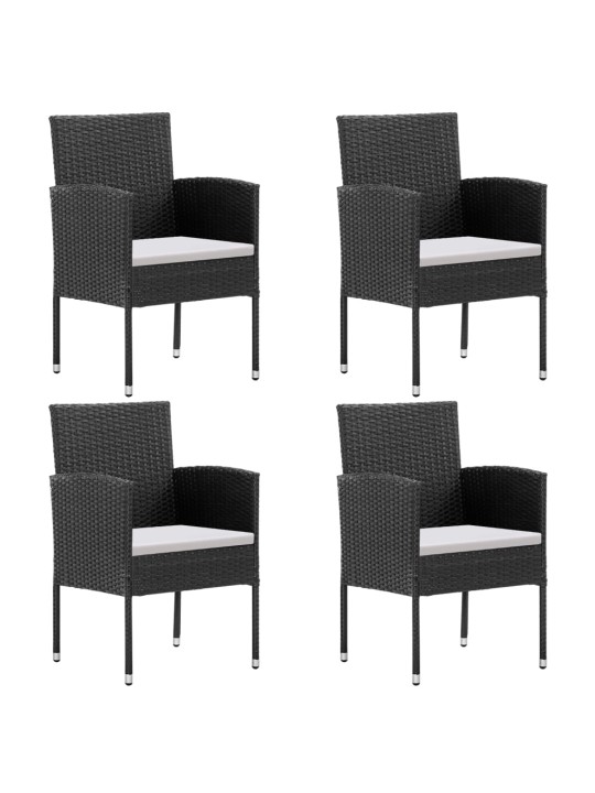 5-osaline aiamööbli komplekt patjadega, must, polürotang