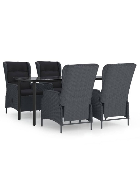 5-osaline aiamööbli komplekt, hall, polürotang