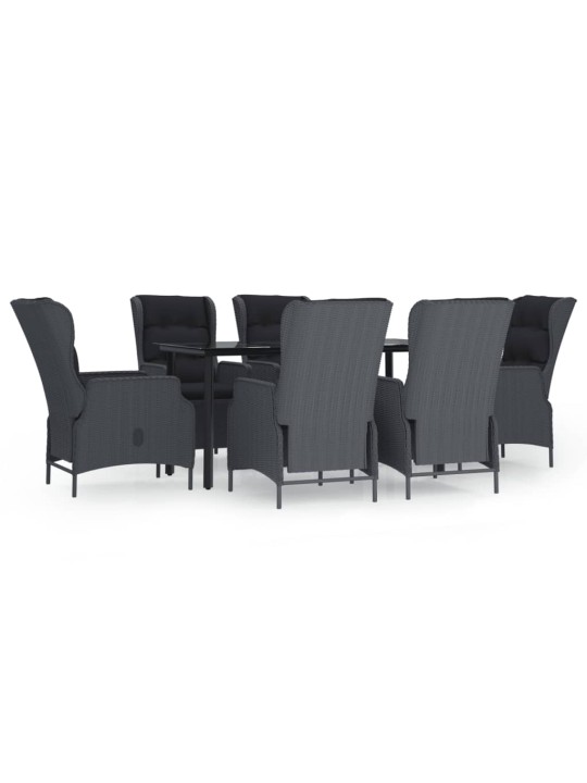 7-osaline aiamööbli komplekt, tumehall, polürotang