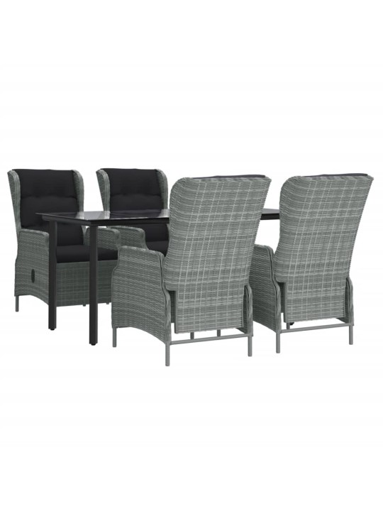 5-osaline aiamööbli komplekt, helehall, polürotang