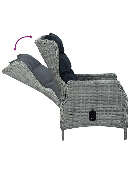 5-osaline aiamööbli komplekt, helehall, polürotang