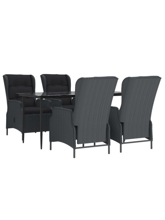 5-osaline aiamööbli komplekt, tumehall, polürotang
