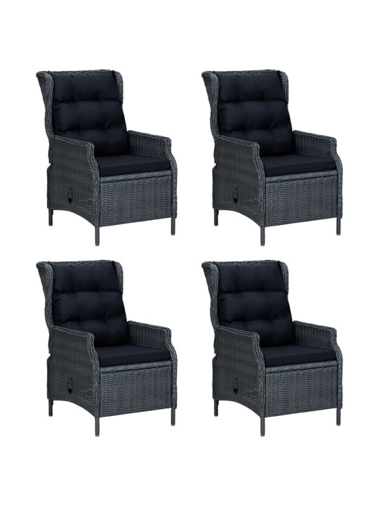 5-osaline aiamööbli komplekt, tumehall, polürotang