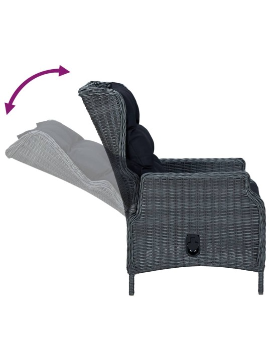5-osaline aiamööbli komplekt, tumehall, polürotang