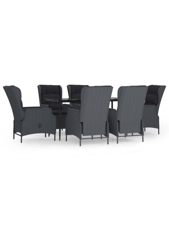 7-osaline aiamööbli komplekt, tumehall, polürotang