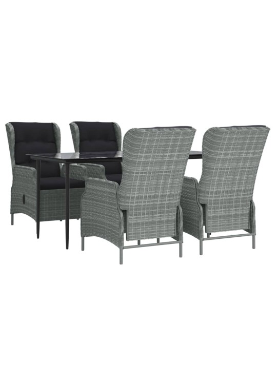 5-osaline aiamööbli komplekt, helehall, polürotang