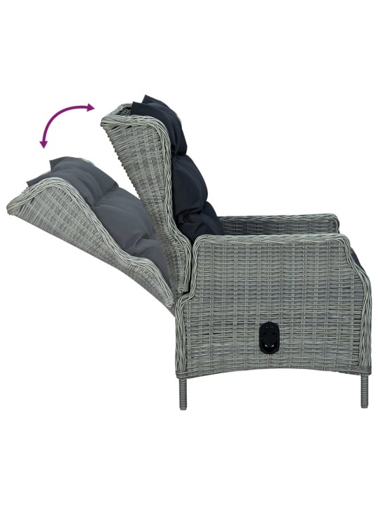 5-osaline aiamööbli komplekt, helehall, polürotang