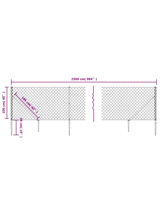 Võrkaed vaiadega, roheline, 1 x 25 m