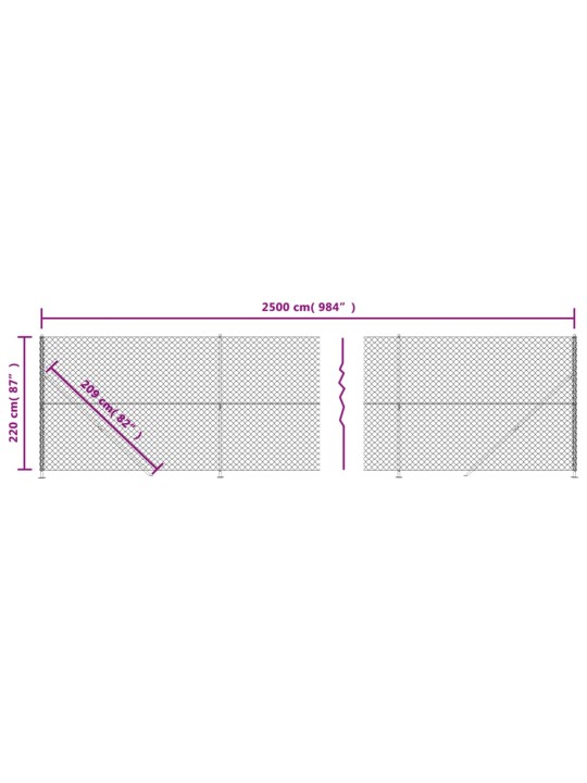 Võrkaed äärikuga, roheline, 2,2x25 m