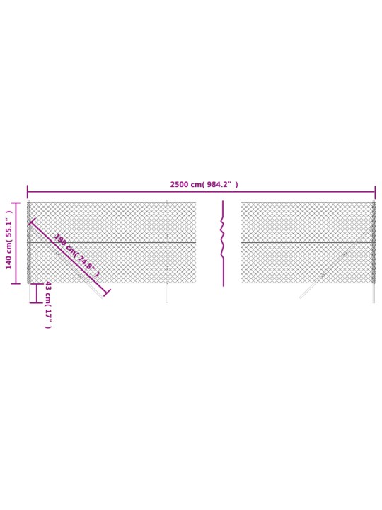 Võrkaed, antratsiithall, 1,4 x 25 m