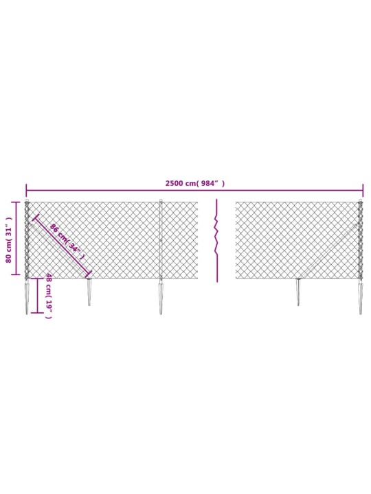 Võrkaed vaiadega, antratsiithall, 0,8x25 m