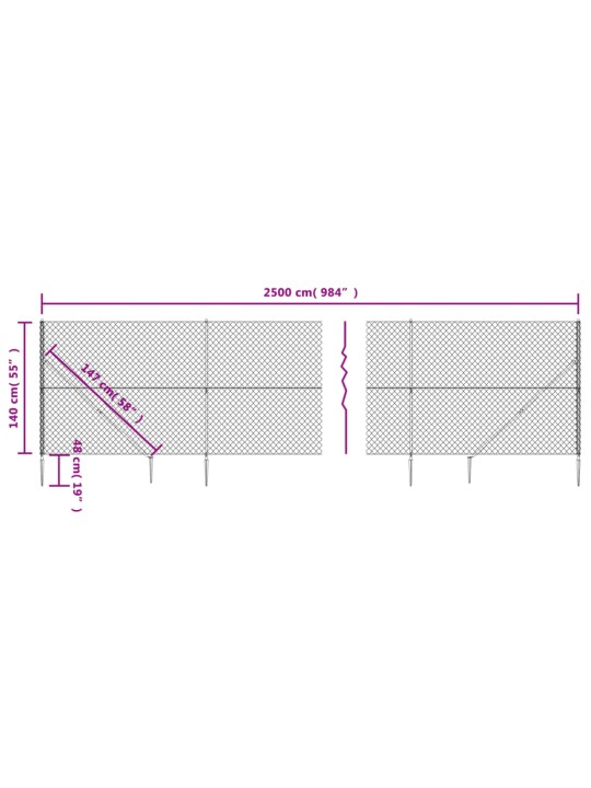 Võrkaed vaiadega, antratsiithall, 1,4 x 25 m