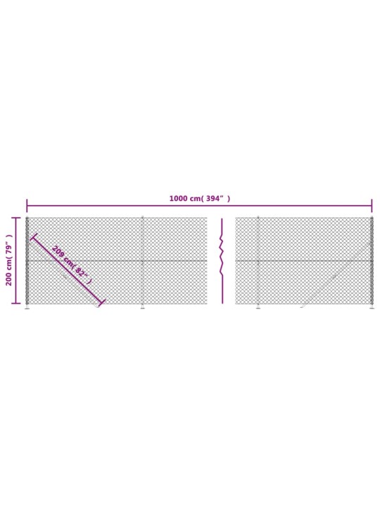 Võrkaed äärikuga, antratsiithall, 2 x 10 m