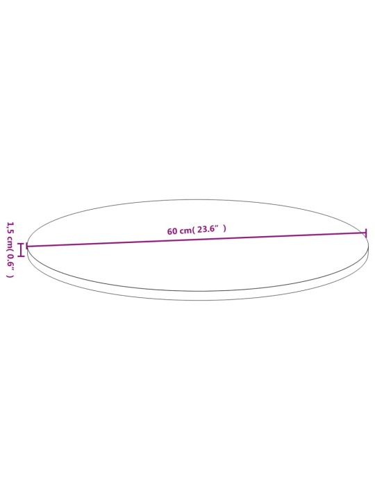 Lauaplaat ø60x1,5 cm bambusest