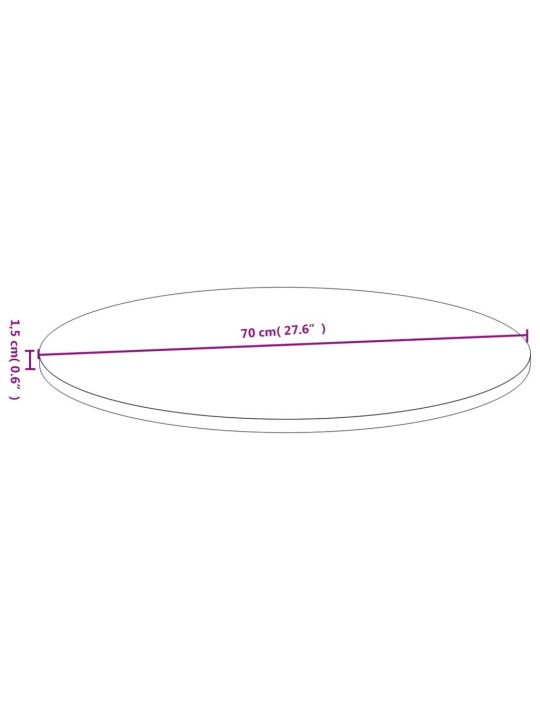 Lauaplaat ø70x1,5 cm bambusest