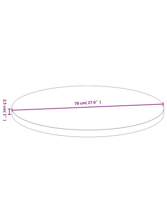 Lauaplaat ø70x2,5 cm bambusest