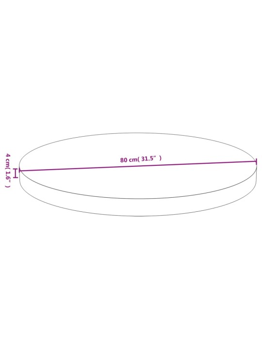 Lauaplaat ø80x4 cm bambusest