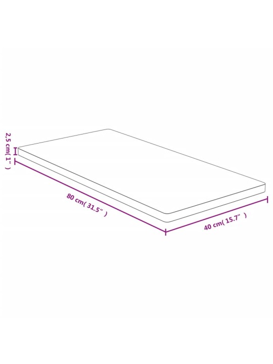 Lauaplaat, 40x80x2,5 cm, bambus