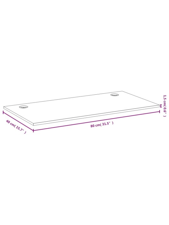 Kirjutuslaua plaat, 80 x 40 x 1,5 cm, bambus