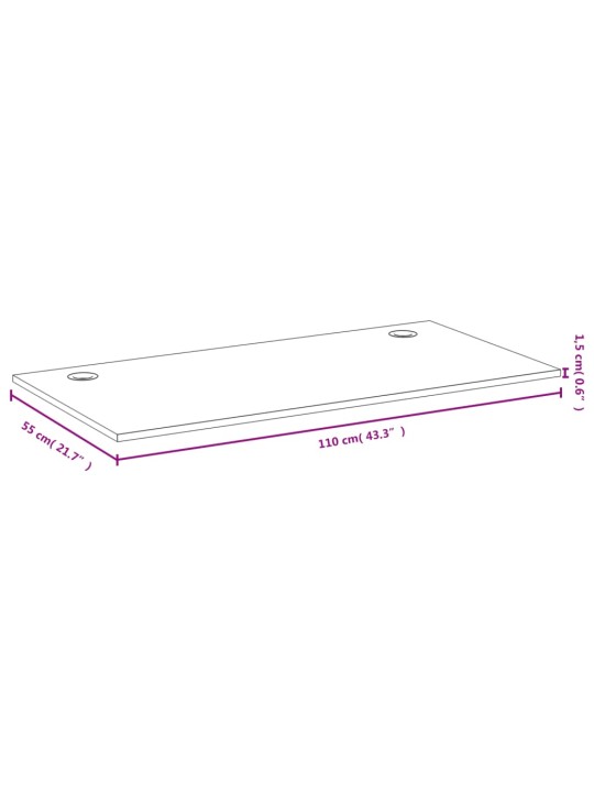 Kirjutuslaua plaat, 110 x 55 x 1,5 cm, bambus