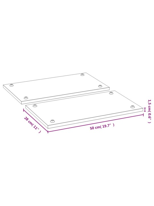 Pliidiplaadi katted 2 tk, 50 x 28 x 1,5 cm, bambus