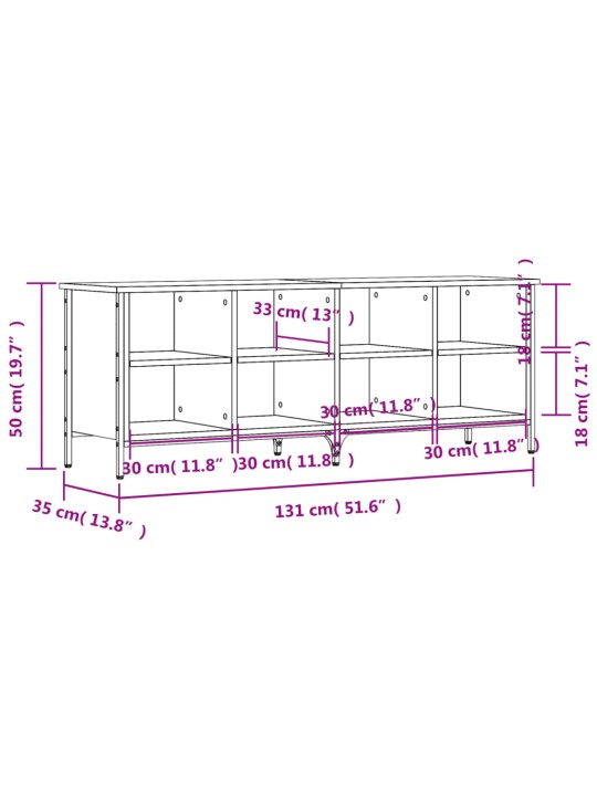 Jalatsikapp, hall sonoma tamm, 131 x 35 x 50 cm, tehispuit