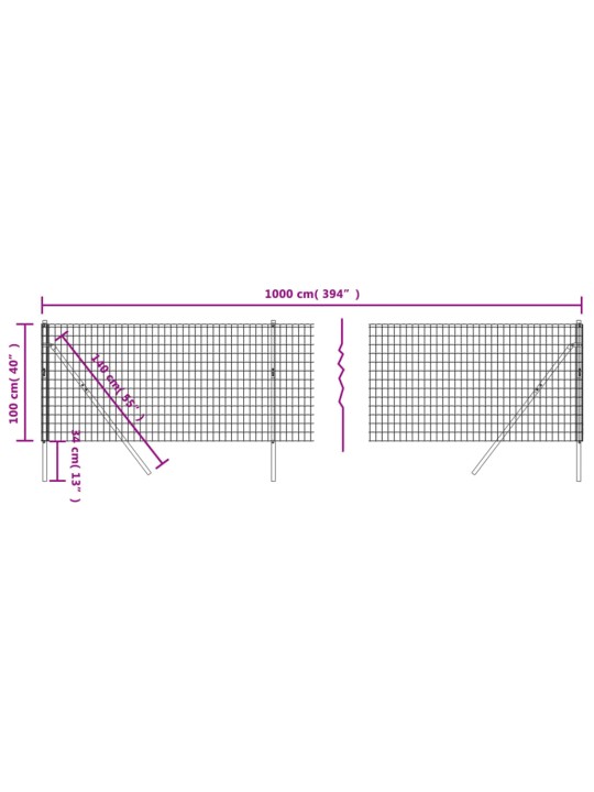 Traataed, roheline, 1 x 10 m, tsingitud teras