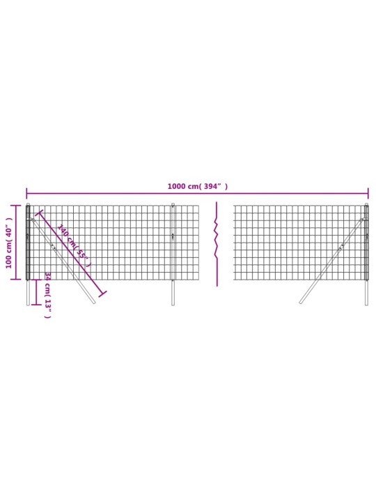 Traataed, roheline, 1 x 10 m, tsingitud teras