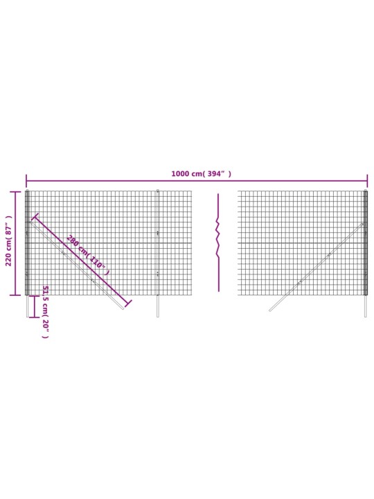 Traataed, roheline, 2,2x10 m, tsingitud teras