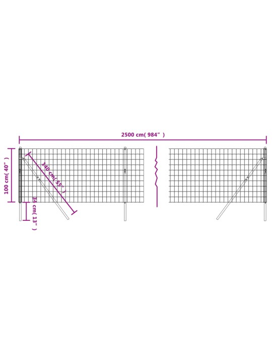 Traataed, roheline, 1 x 25 m, tsingitud teras