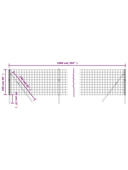 Traataed, roheline, 1 x 10 m, tsingitud teras