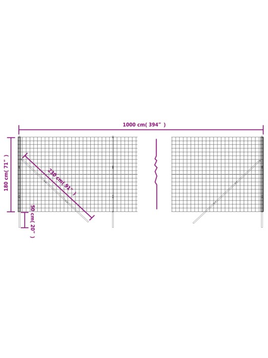 Traataed, roheline, 1,8 x 10 m, tsingitud teras