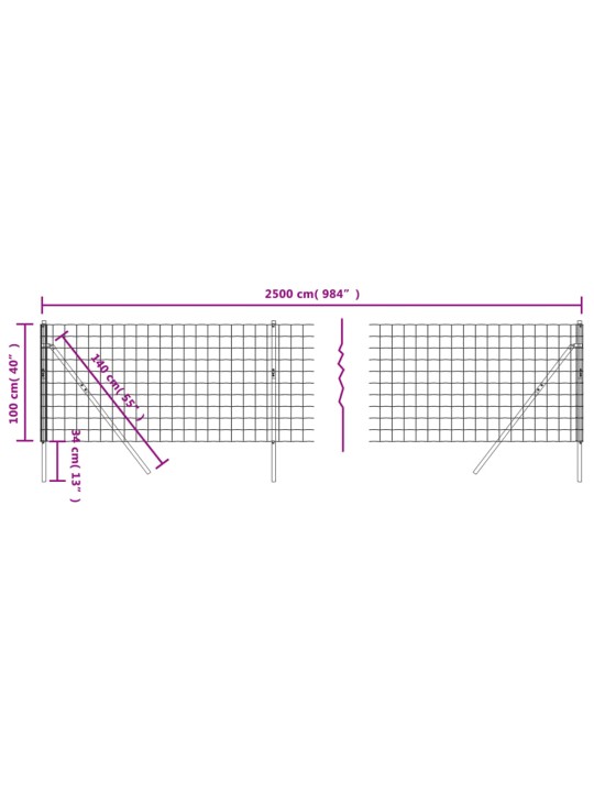 Traataed, roheline, 1 x 25 m, tsingitud teras