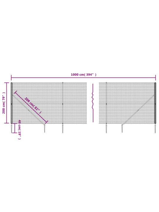 Traataed vaiadega, roheline, 2 x 10 m