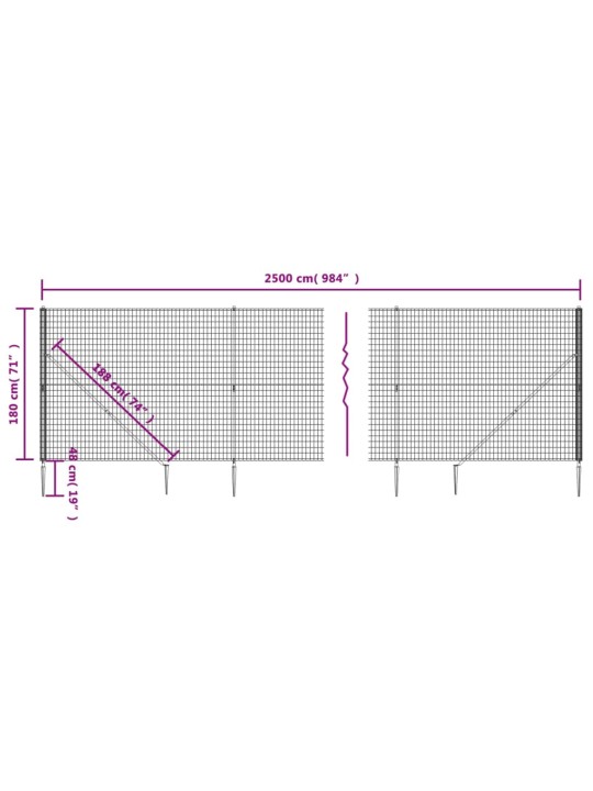 Traataed vaiadega, roheline, 1,8 x 25 m