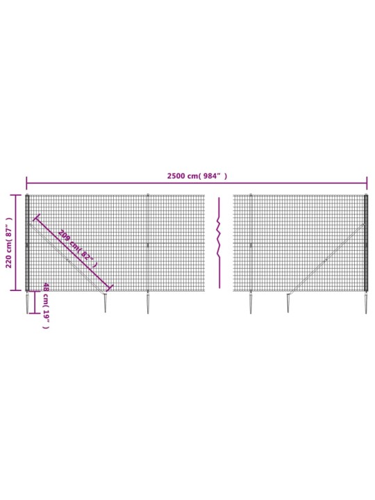 Traataed vaiadega, roheline, 2,2 x 25 m